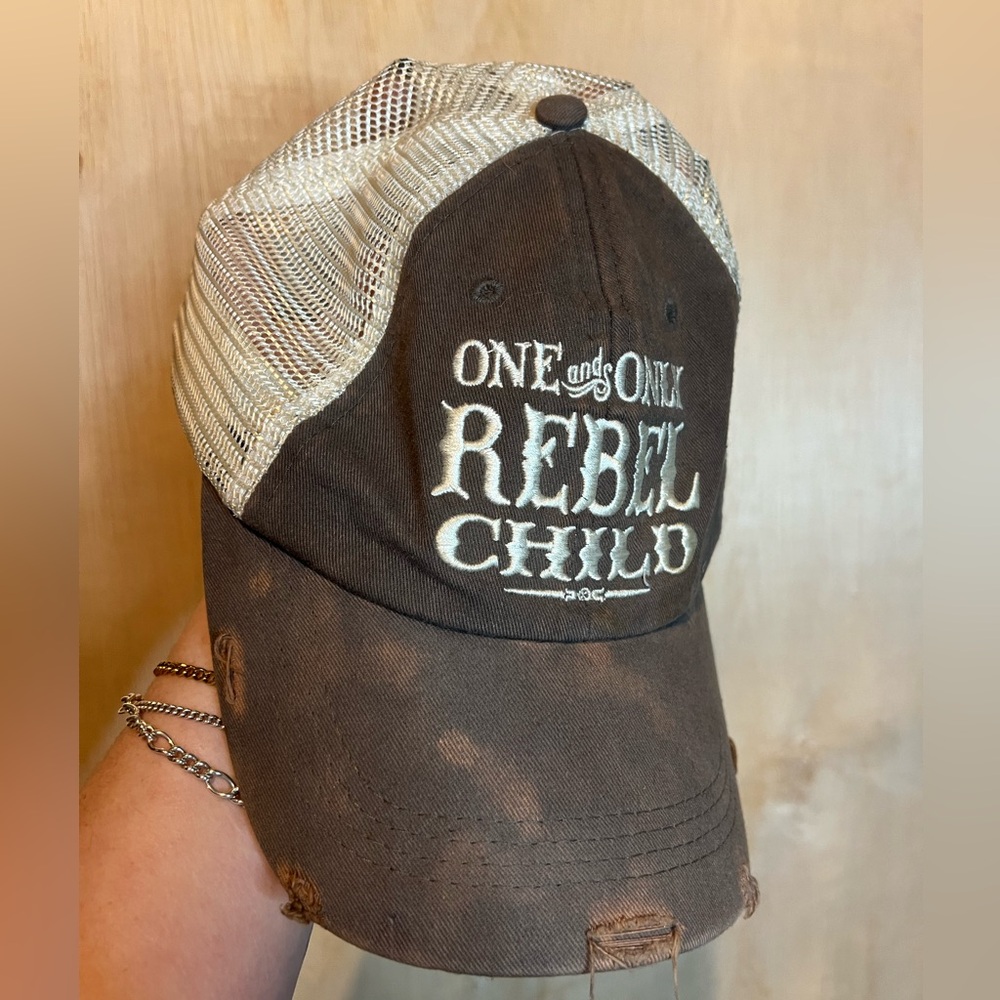 Junk gypsy distressed country rebel child bleach dye baseball trucker hat